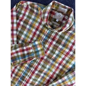 Viyella Plaid Button Down Shirt Mens Medium Wool Cotton Canada Made